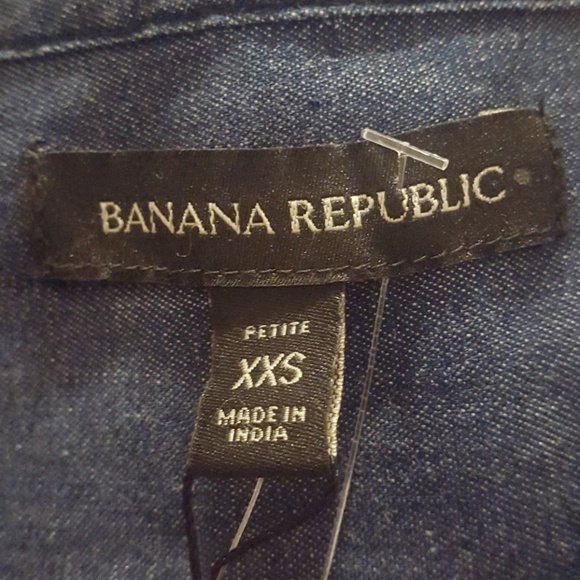 Banana Republic premium denim petite xxs bow shirt - Picture 2 of 3